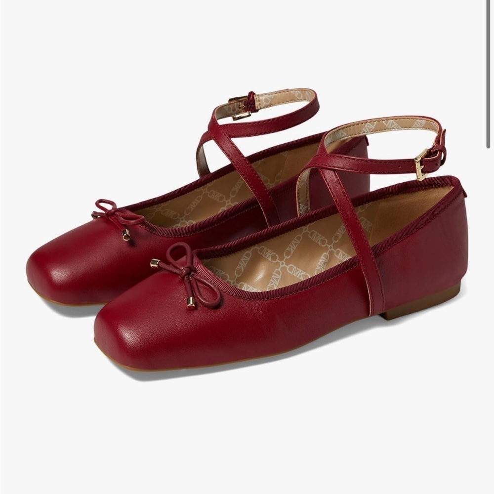 Michael Kors Deep Red Leather Ballet Flats – Size 9 – Brand New